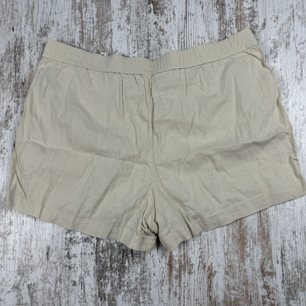 J.Crew Beige Linen Blend Shorts Sz L Lightweight Breathable - Picture 4 of 8